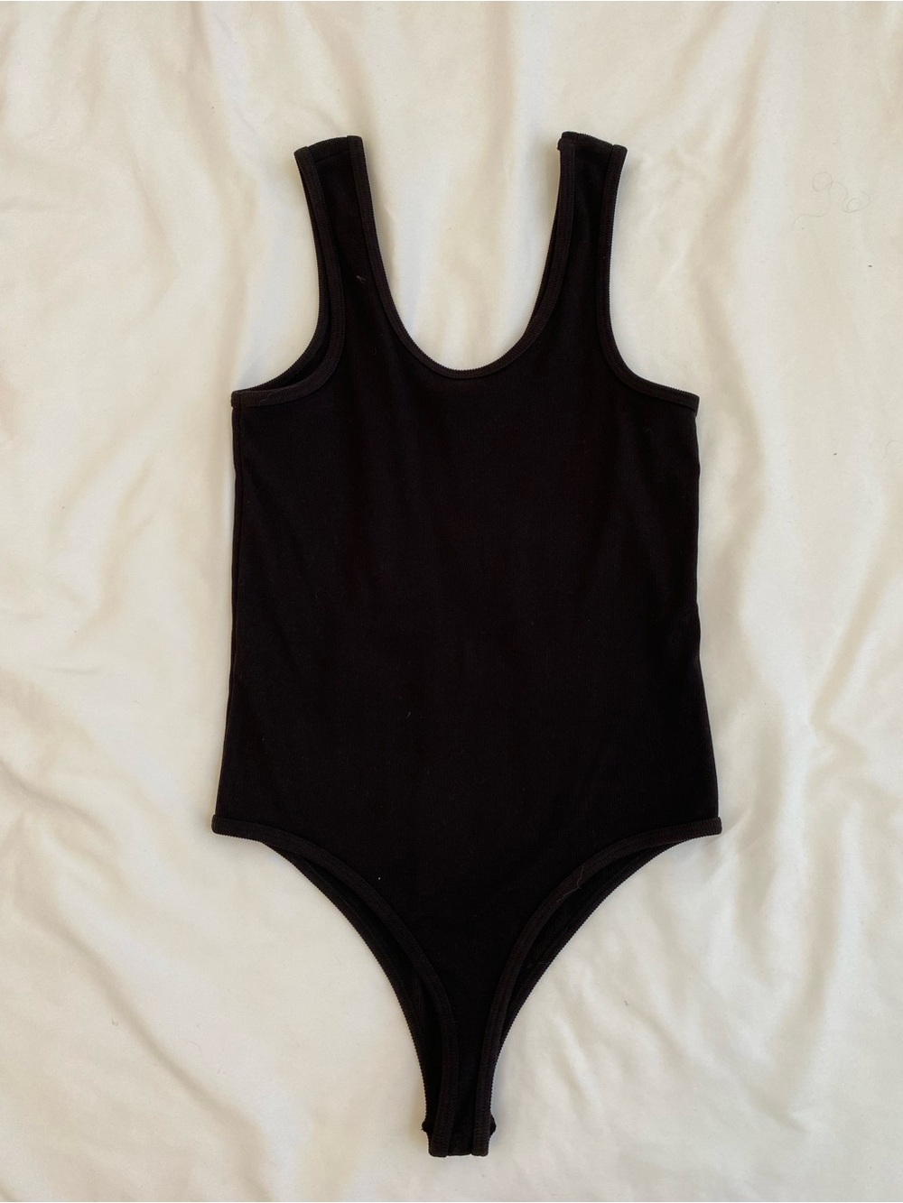 Suzette Collection Classic Black Scoop Neck Womens Bodysuit